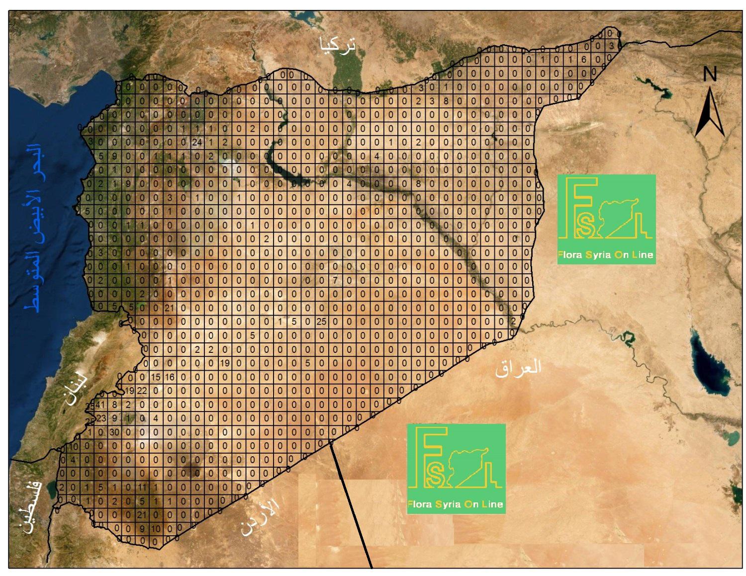 Number of Families of endemic species in 225 km surface area